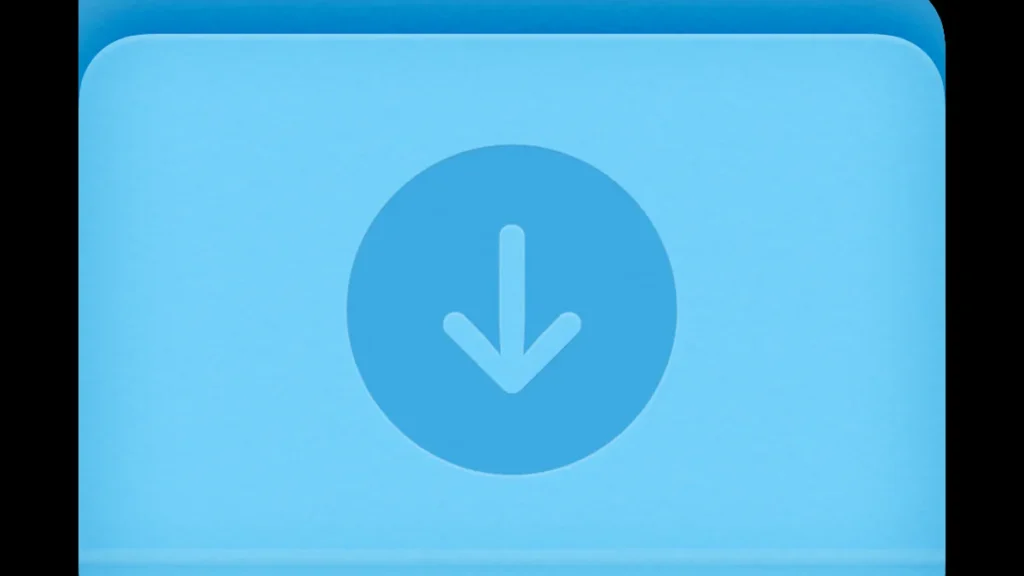 A light blue card with a darker blue circle containing a white downward-pointing arrow, symbolizing a download.